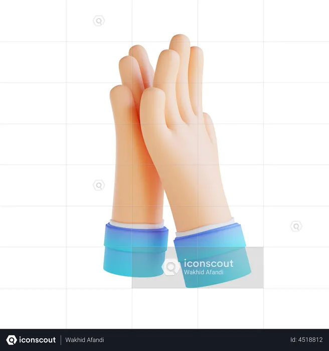 Clapping hands  3D Illustration