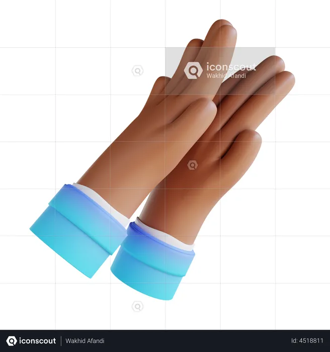 Clapping hands Gesture  3D Illustration