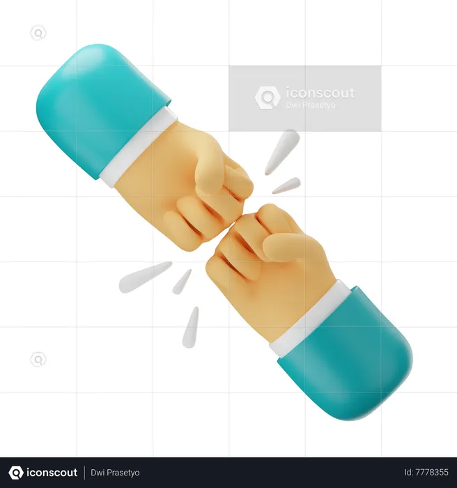 Clashing Fists Hand Gesture  3D Icon