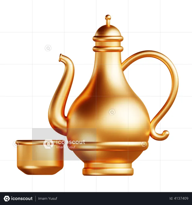 Classic Teapot  3D Illustration