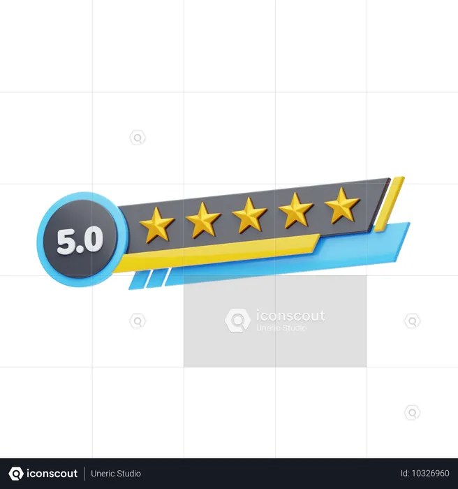 Classificação de cinco de cinco estrelas  3D Icon