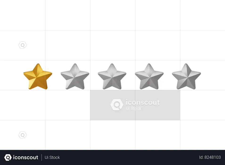 Avaliação de 1 estrela  3D Icon