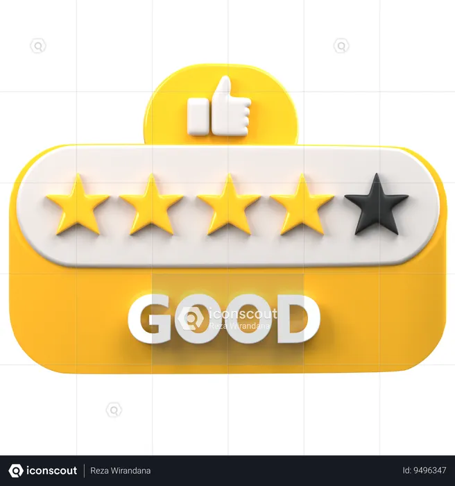 Avaliação de 4 estrelas  3D Icon