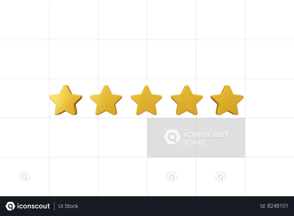 Avaliação de 5 estrelas  3D Icon