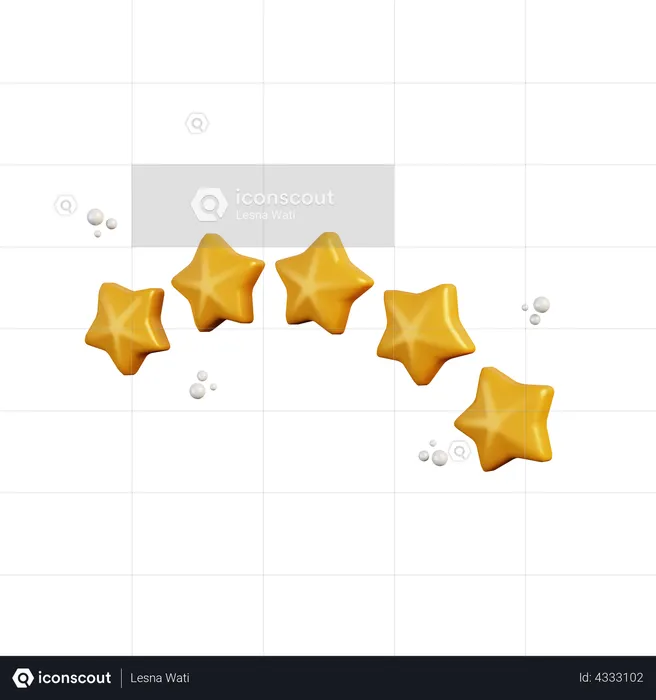 Classificação de cinco estrelas  3D Illustration