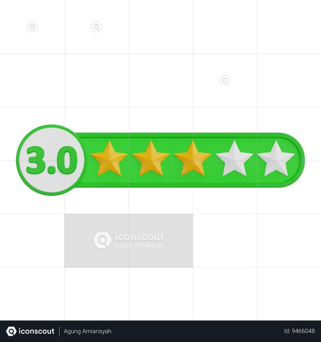 Classificação de três estrelas  3D Icon