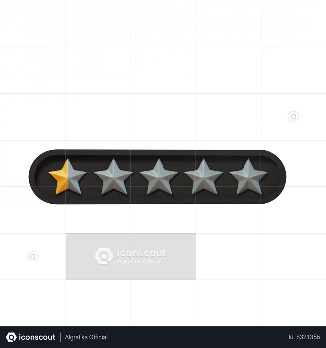 Classificação zero vírgula cinco estrelas  3D Icon