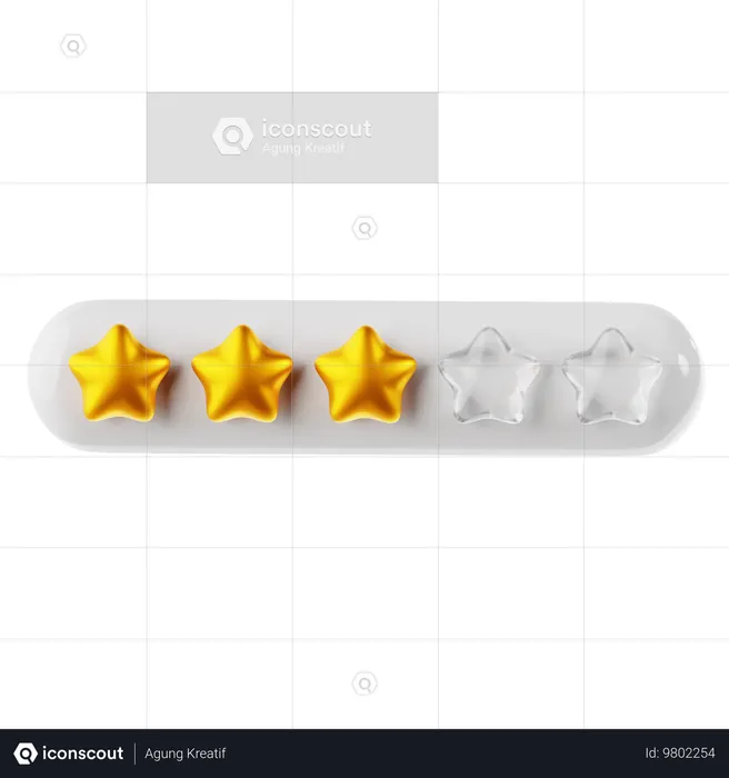 Classificação ouro três estrelas  3D Icon