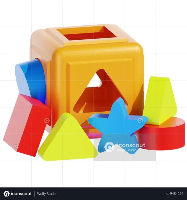 CLASSIFICADOR DE FORMA DE MADEIRA PARA CRIANÇAS  3D Icon