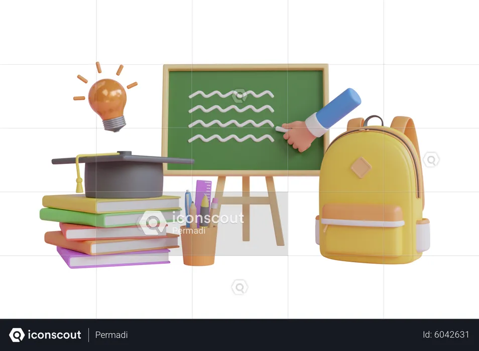 Classroom Teaching  3D Illustration