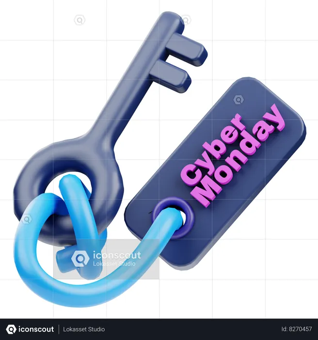 Clave del lunes cibernético  3D Icon