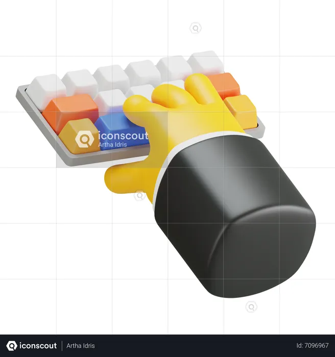 Geste de la main en tapant au clavier  3D Icon