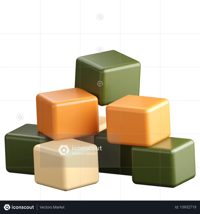 Clay Blocks  3D Icon