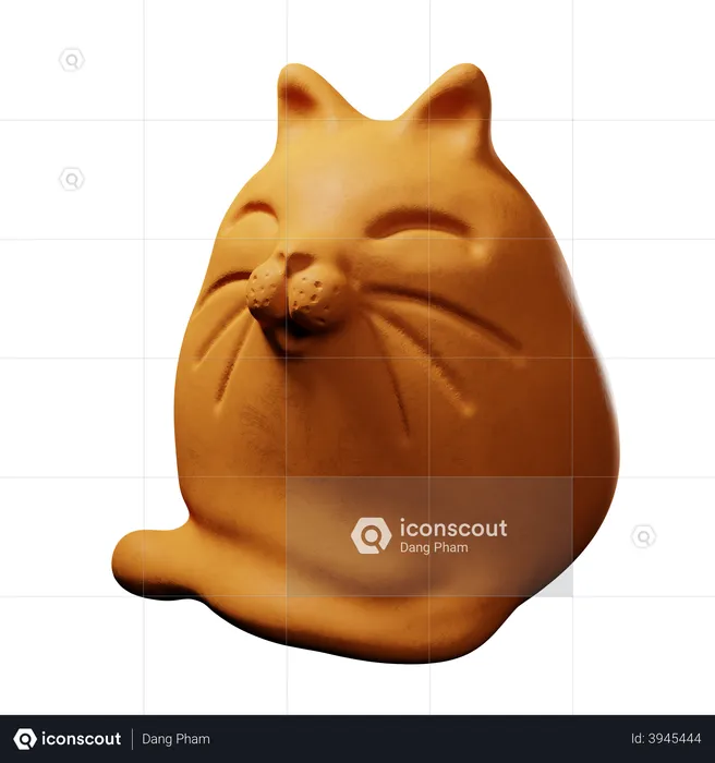 Clay cat  3D Illustration
