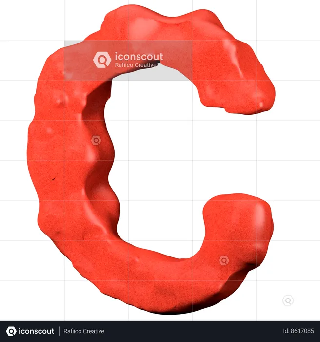 Clay letter C  3D Icon