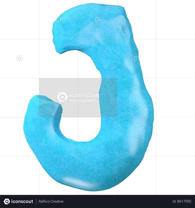 Clay letter J  3D Icon