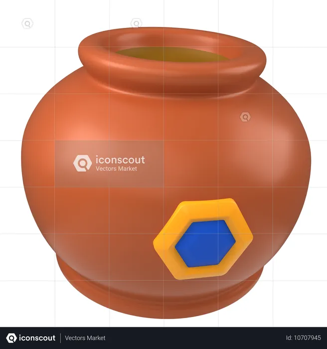 Clay Pot  3D Icon