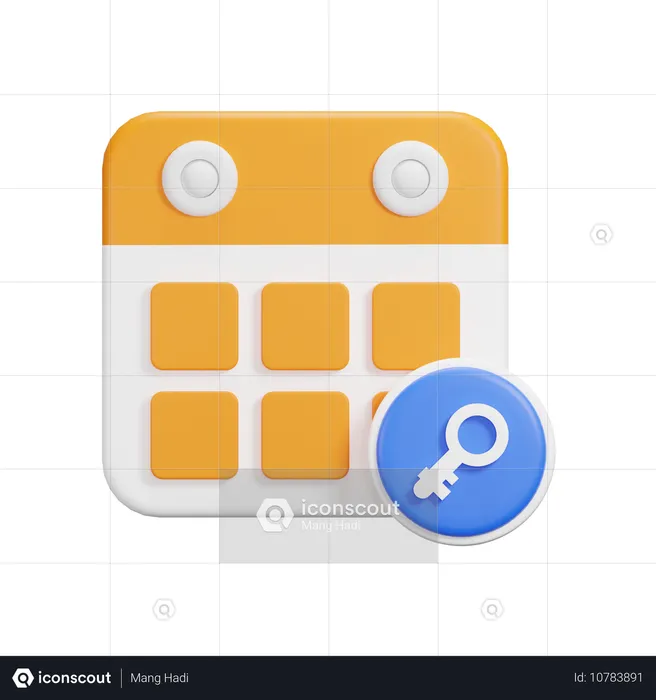 Calendrier clé  3D Icon