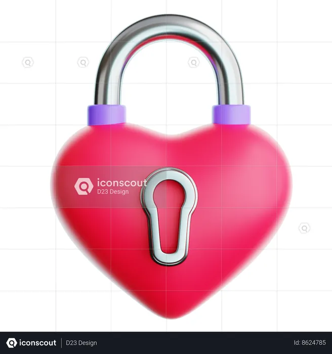 Clé du coeur  3D Icon