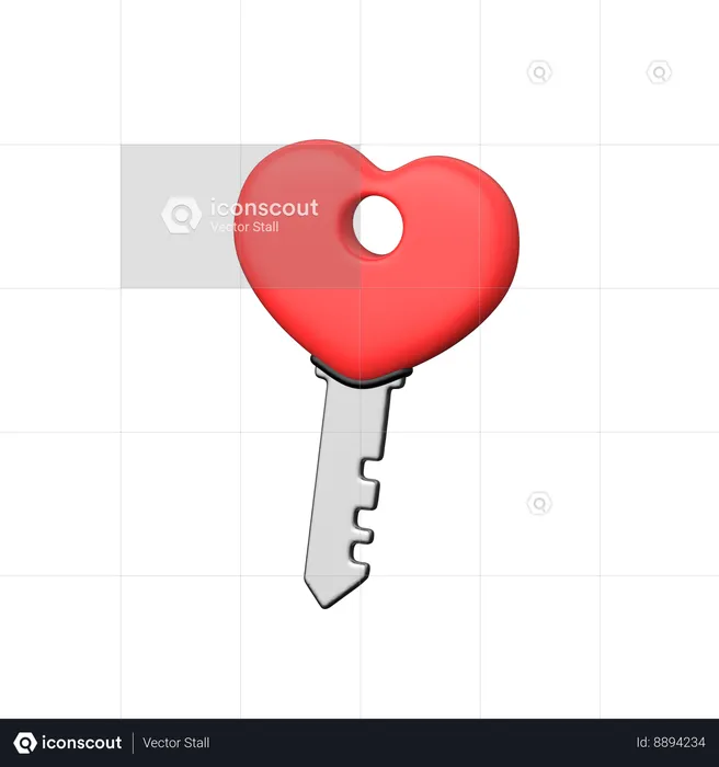 Clé d'amour  3D Icon