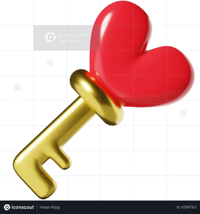 Clé d'amour  3D Icon