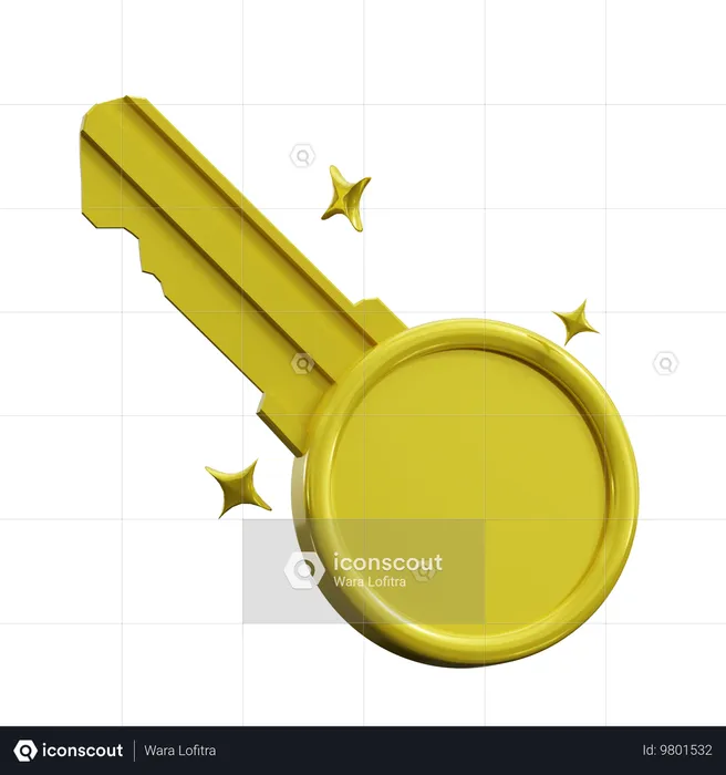 Clé d'or  3D Icon