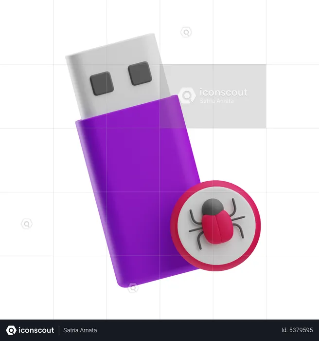 Clé USB infectée  3D Icon