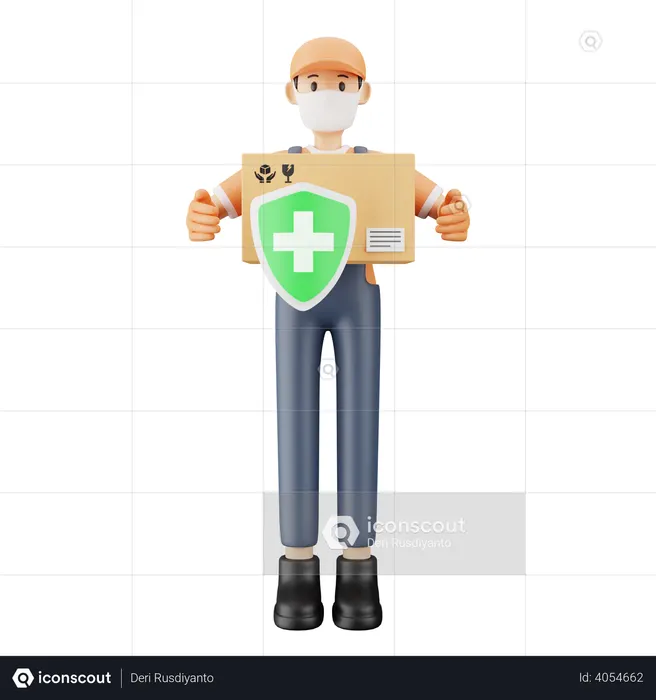 Clean and safe delivery during coronavirus  3D Illustration