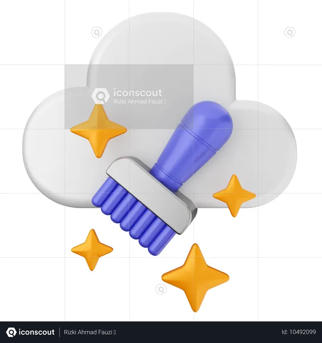 Clean Cloud Internet Security  3D Icon