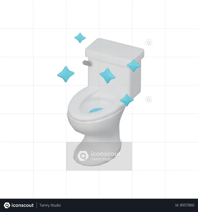 Clean Toilet  3D Icon