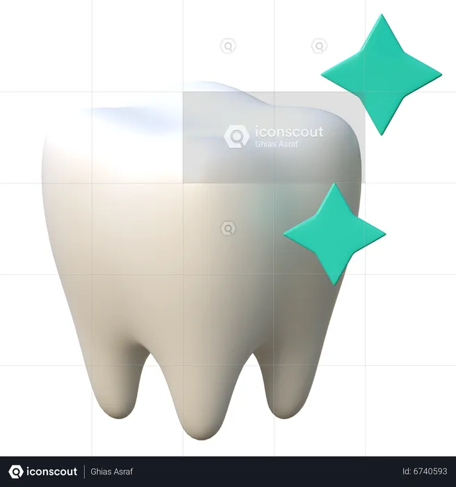 Clean Tooth  3D Icon