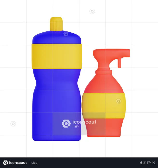 Cleaner Bottle  3D Illustration