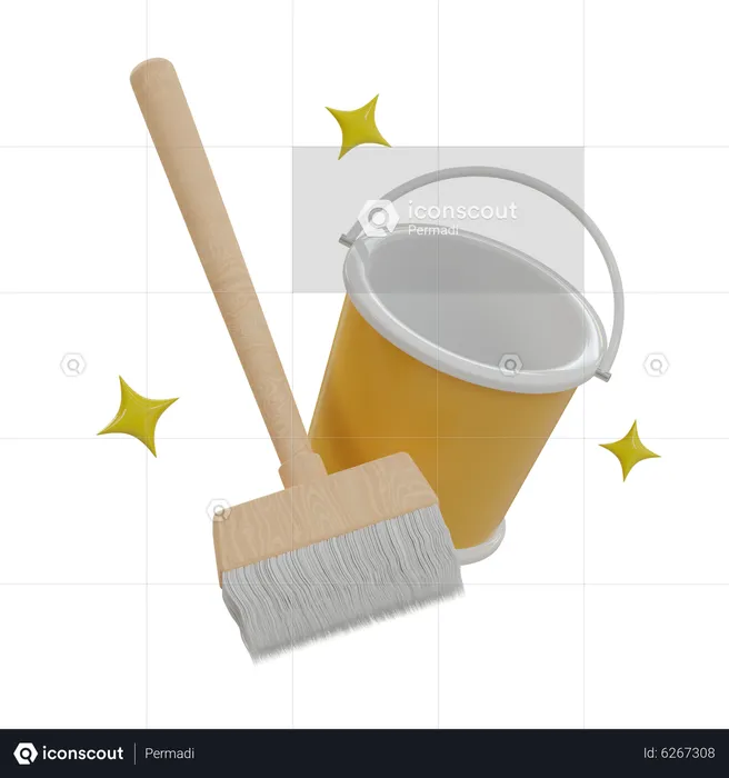 Cleaning Broom  3D Icon