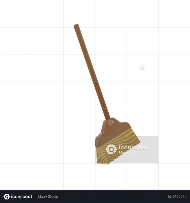 Cleaning Broom  3D Icon