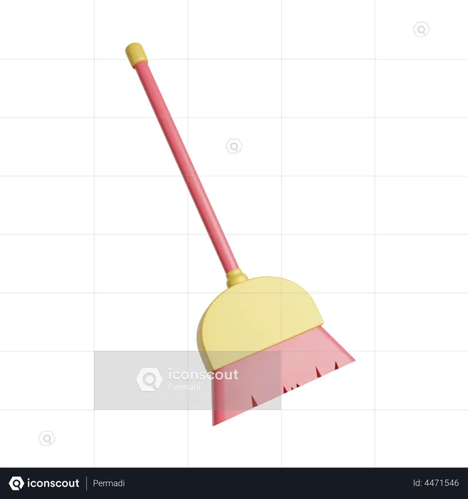 Cleaning Broom  3D Illustration