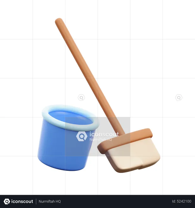 Cleaning Broom  3D Icon