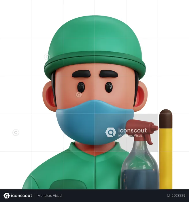 Cleaning Staff  3D Icon