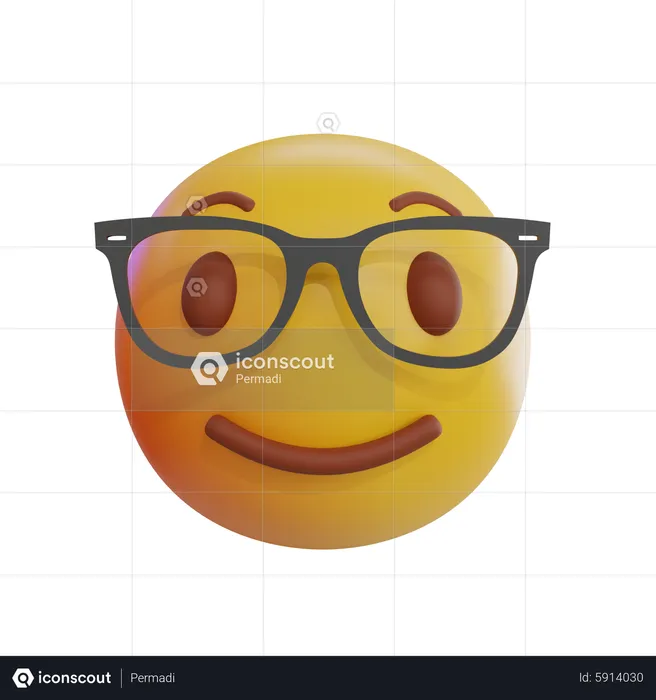 Clear Glassess Emoji Emoji 3D Icon