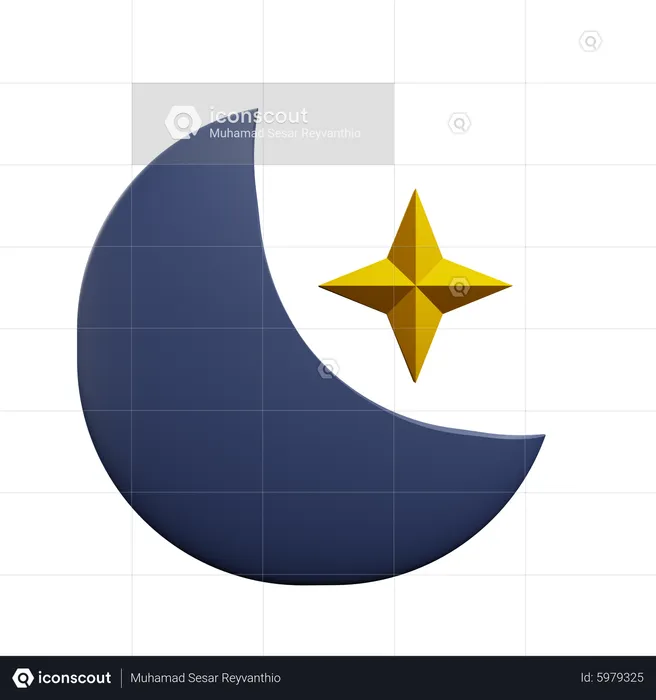 Clear night  3D Icon