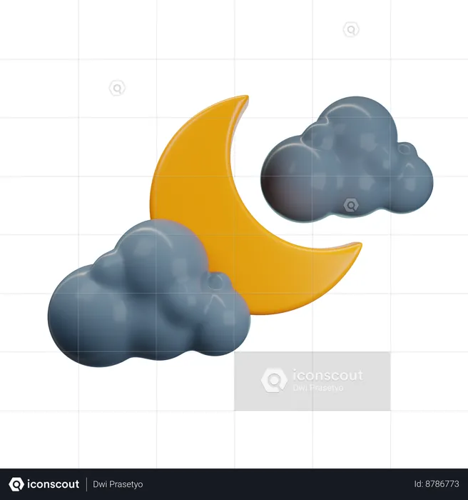 Clear Night With Moon  3D Icon