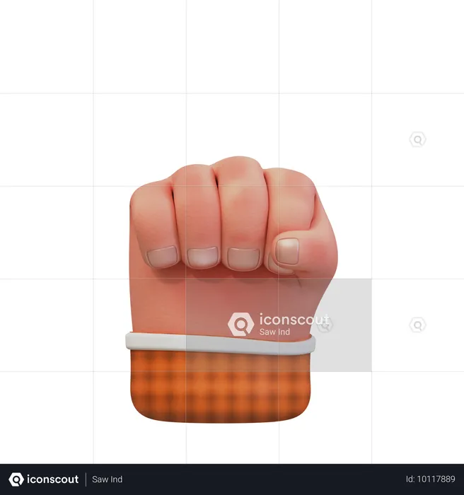 Clenched fist gesture  3D Icon