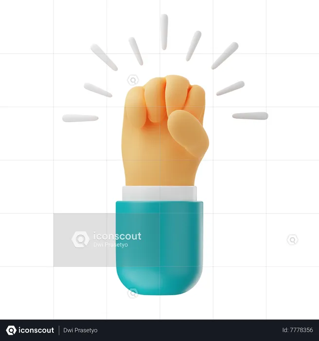 Clenched Fist Hand Gesture  3D Icon