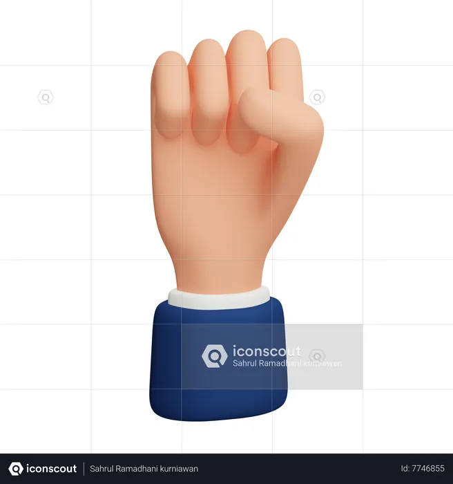 Clenched hand  3D Icon