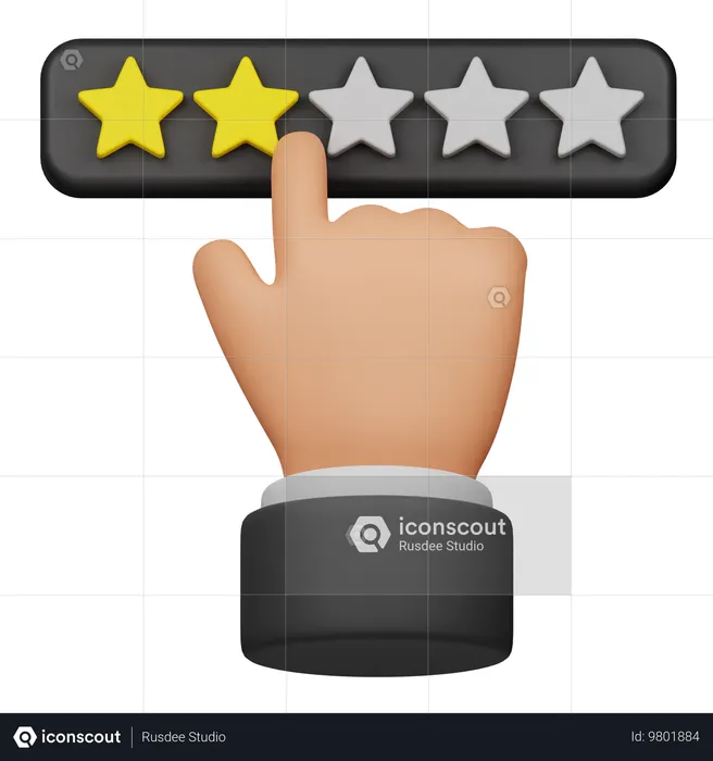 Haga clic en reseña de 2 estrellas  3D Icon