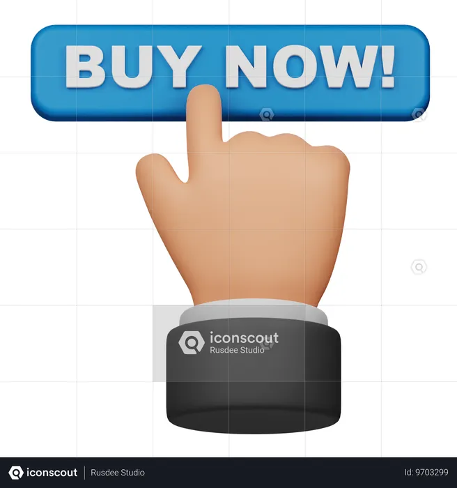 Click Buy Now Button  3D Icon