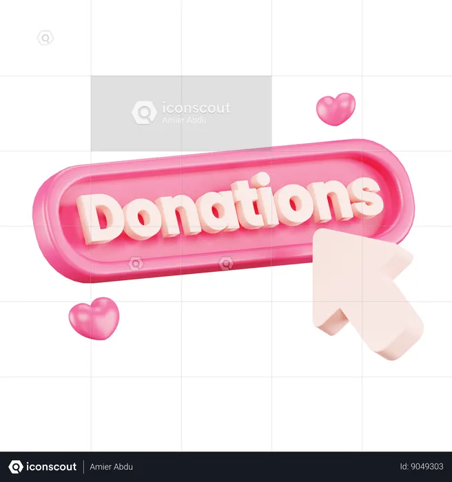 Click Donate  3D Icon