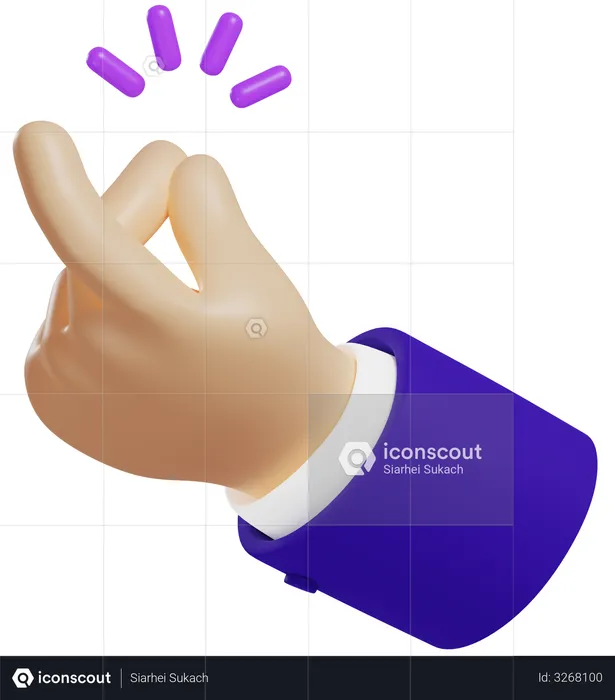 Click Hand Gesture  3D Illustration