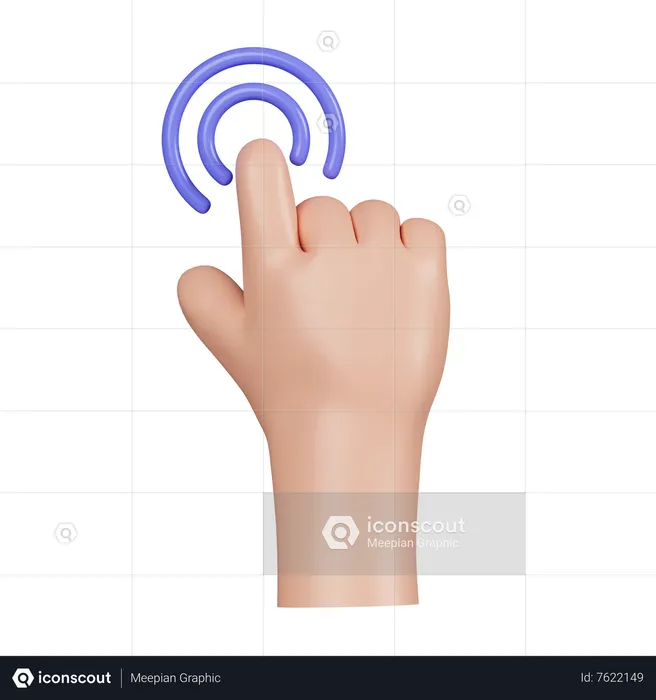 Click Hand Gesture Emoji 3D Icon