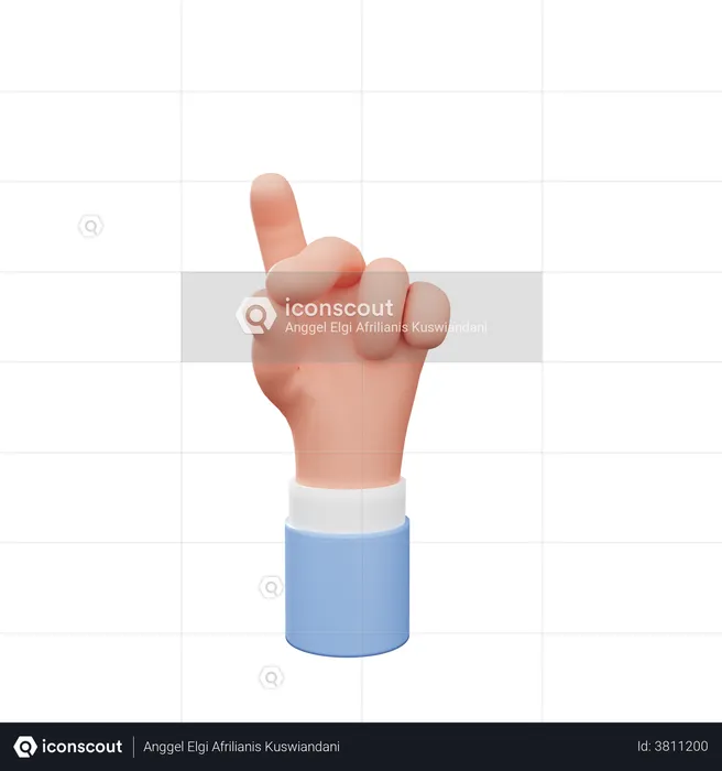 Click Hand Gesture  3D Illustration