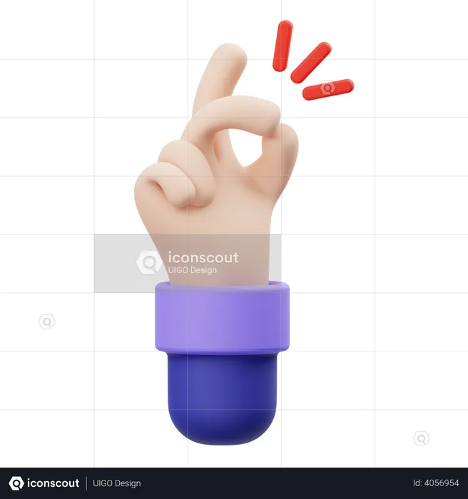 Click Hand Gesture  3D Illustration